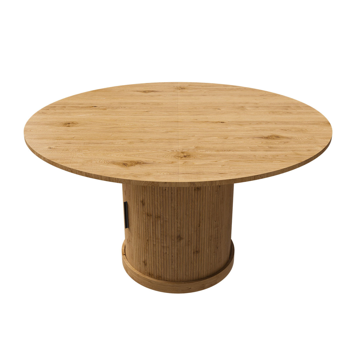 Extendable Oval Dining Table With 2 Tier Storage - Oak