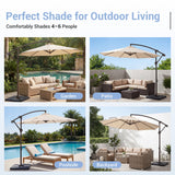 10ft Cantilever Patio Umbrella with Weighted Base