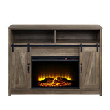 Tobias - Fireplace With Shelf Storage - Oak