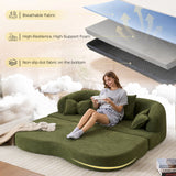 Foldable Sofa Bed, Boneless Couch Convertible Sleeper With 4 Pillows