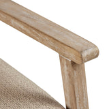 Chair With Cane Inset Back And Upholstered Seat - Light Brown