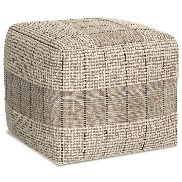 Elmer - Square Woven Pouf - Natural / Gray - Accent Poufs - Alpine Outlets