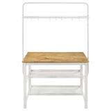 Cowichan - Kitchen Island Counter Table With Pot Rack - White