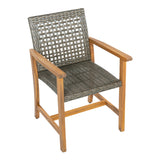 Outdoor Dining Chairs (Set of 2) - Mocha / Teak