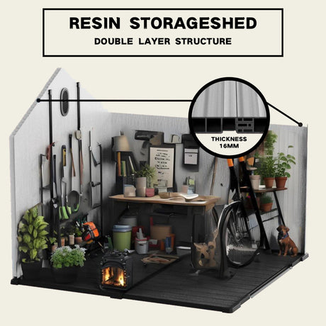 Plastic Storage Shed For Backyard Garden Big Spire Tool Storage - Storages - Alpine Outlets
