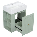 Modern Bathroom Vanity With Sink, Storage Cabinet, Drawer & Side Shelf