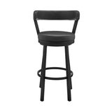 Bryant - 26" Counter Height Swivel Bar Stool - Black Finish And Black Faux Leather