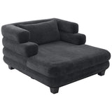 Oversized Chaise Lounge Sofa Bed With Deep Seat And Layered Armrests