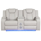 Benz - Power Reclining Loveseat & LED Lighting And Built In USB