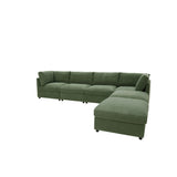 Reversible Modular Sectional With Custom Configuration And Premium Upholstery - Dark Green