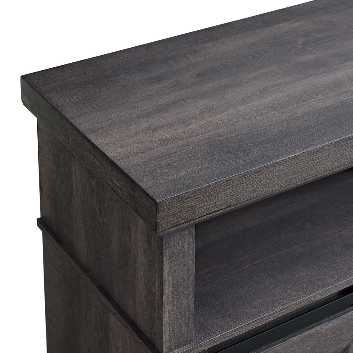 Macau Console with 23-Inch Fireplace Insert in Grey