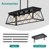 Chandelier Pendant Light For Dining Room Kitchen, 5 Light Fixture With Adjustable Height
