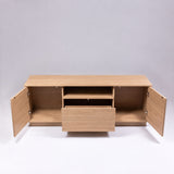 TV Stand For TVs Up To 65" & 2 Doors, 1 Drawer And 1 Open Shelf - Walnut