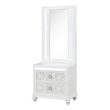 Abigale - Nightstand Top Mirror With LED Lighting (Only Mirror Top) - White