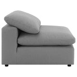 Segoura - Upholstered Armless Chair With Pillow Back, Living Room - Gray