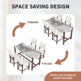 5 Piece Counter Height Dining Set With 4 Upholstered Chairs