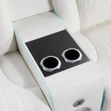 Electra - Power Recliner Sectional Sofa With Power Headrests, Console Loveseats, Wedge, LED Light Strip, Speakers