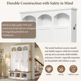 Classic Arched Design Hall Tree With 3 Hidden Storage