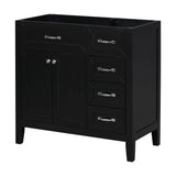 Modern Bathroom Vanity Base Only, 2 Doors And 3 Drawers