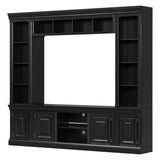 TV Stand With Hutch, Large Entertainment Center With Adjustable Shelves