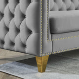 Upholstered Couch Sofa With Button Tufting For Living Room