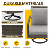 Swivel Rocker Patio Chairs With Cushions, All Weather (Set of 2) - Gray