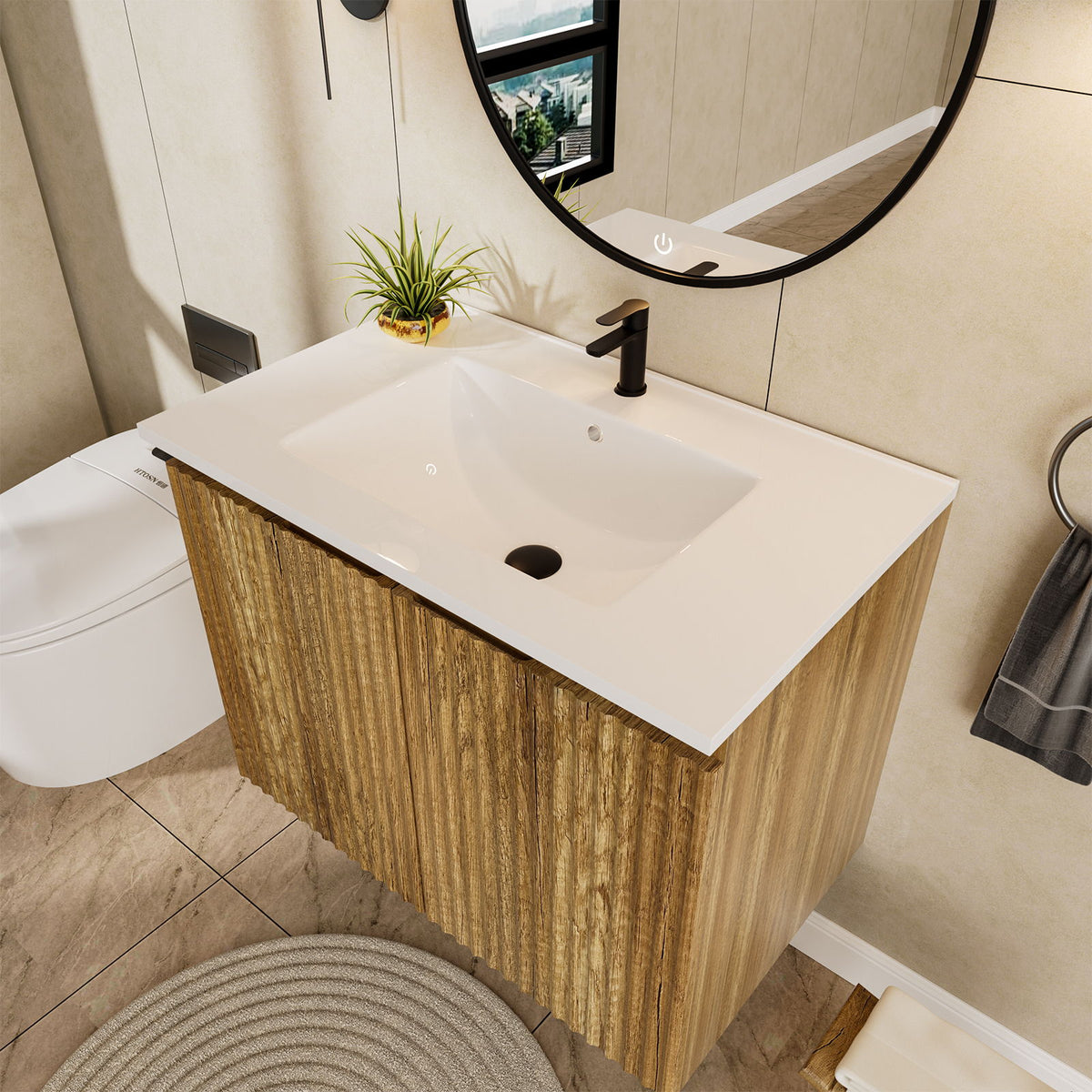 Folding Wall Cabinet With Creamic Sink