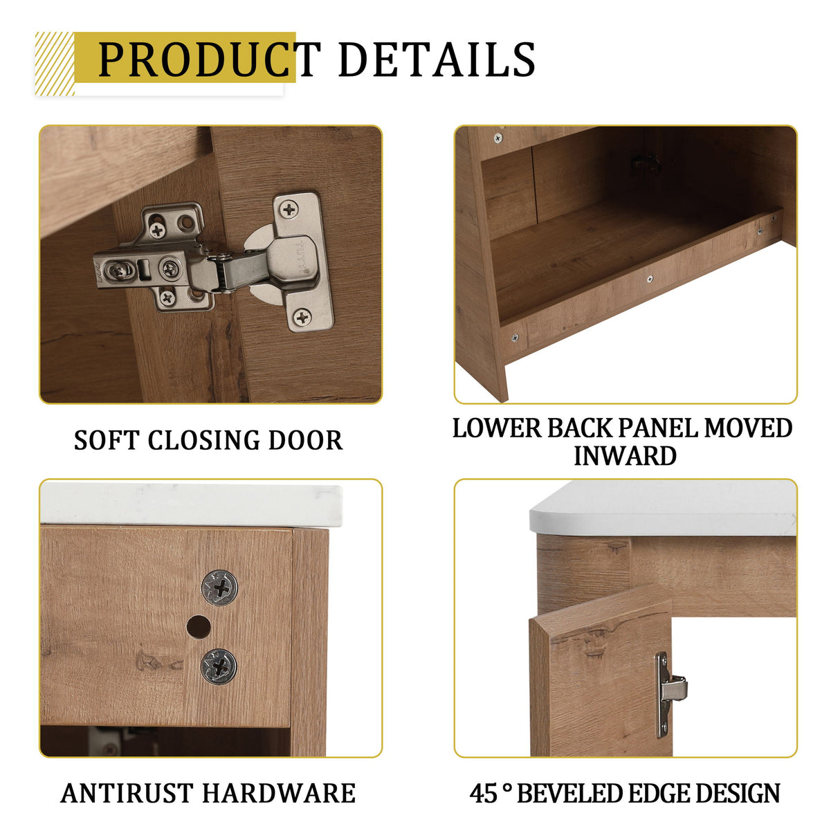 Wall Mounted Bathroom Vanity With Art Sink, 1 Soft Close Door