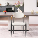 Modern Upholstered Dining Chair With Accented Armrests (Set of 2)