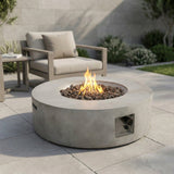 Outdoor Fire Pit Table Garden Hearth Reinforced Concrete 36x12in Gray