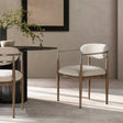 Artemis - Mixed Material Upholstered Dining Arm Chair - Warm White - Arm Chairs - Alpine Outlets