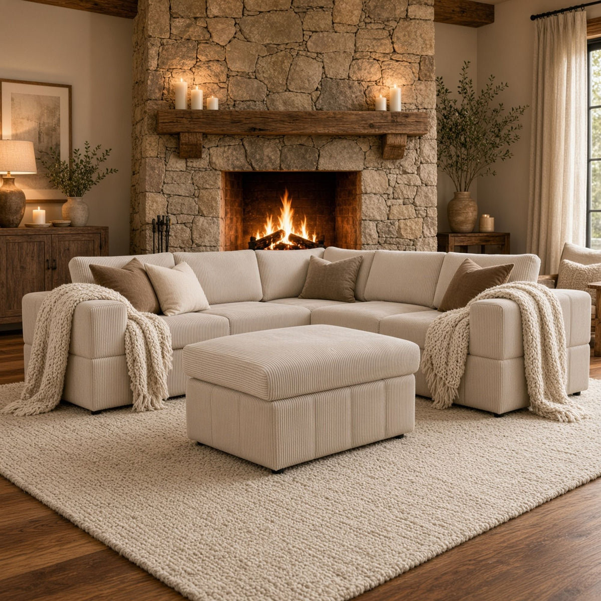 Modular Sectional Sofa, Reversible Set