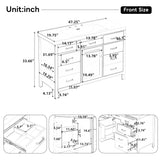 47.25" Modern Bathroom Vanity With Sink, Soft Close Single Door & 6 Drawers - White