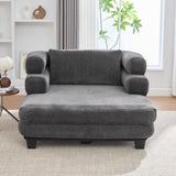 Oversized Chaise Lounge Sofa Bed With Deep Seat And Layered Armrests