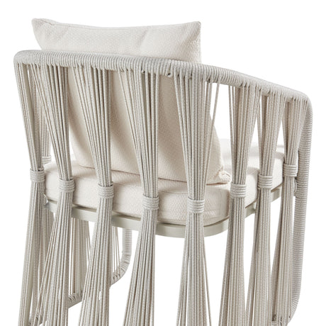 Breeze - Cream Metal Outdoor Dining Chair With Cushions - Pearl