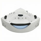 Xavier - Corner Double Massage Bathtub - Milk White