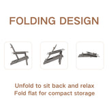 Oversize Outdoor Folding Adirondack Chair, Patio Chair For Garden