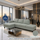 L - Shaped Sectional Sofa With Left Chaise & Ottoman - Pale Green