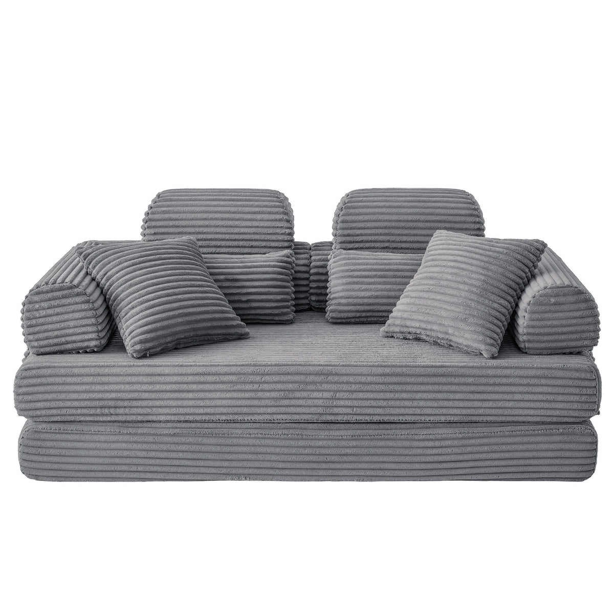 Convertible Sleeper Sofa With & Side Storage Pocket, Foldable Upholstered Couch For Living Room