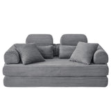 Convertible Sleeper Sofa With & Side Storage Pocket, Foldable Upholstered Couch For Living Room
