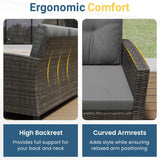Modern All-Weather Patio Set With Cushions And Table