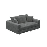 Plush Corduroy 4 Seat Sofa, Modern Comfy Upholstered Sofa Cloud Couch, Deep Seat Couches With Soft Pillows