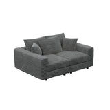 Deep Seat Convertible Sofa With Soft Pillows And Ottomans