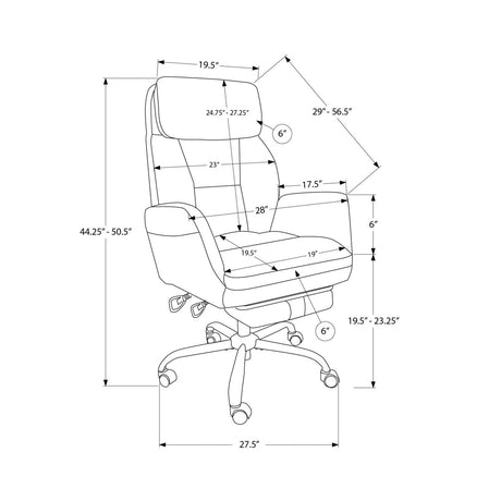 Office Chair With Adjustable Height, Armrests, Ergonomic Design - Dark Gray