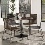Round Dining Table With Pedestal Base - Warm Walnut