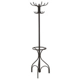 12 Hook Coat Rack With Umbrella Holder - Black