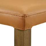 Elyza - Full Back Top Grain Leather Upholstered Wood Dining Chairs (Set of 2)