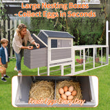 Chicken Coop, Large Outdoor Hen House With Run And Nesting Box Poultry Cage