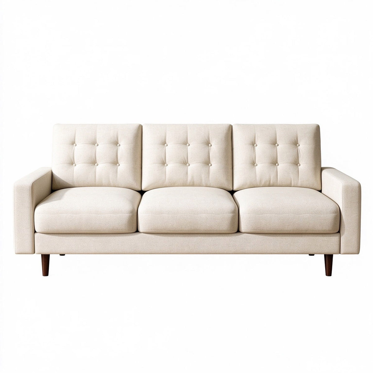 3 Seat Sofa Couch With Tufted Back Upholstered Couch For Living Room