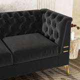 Luxurious Sofa With Legs, Modern Chesterfield Design, Tufted Upholstery, 3 Seat Couch For Living Room And Office